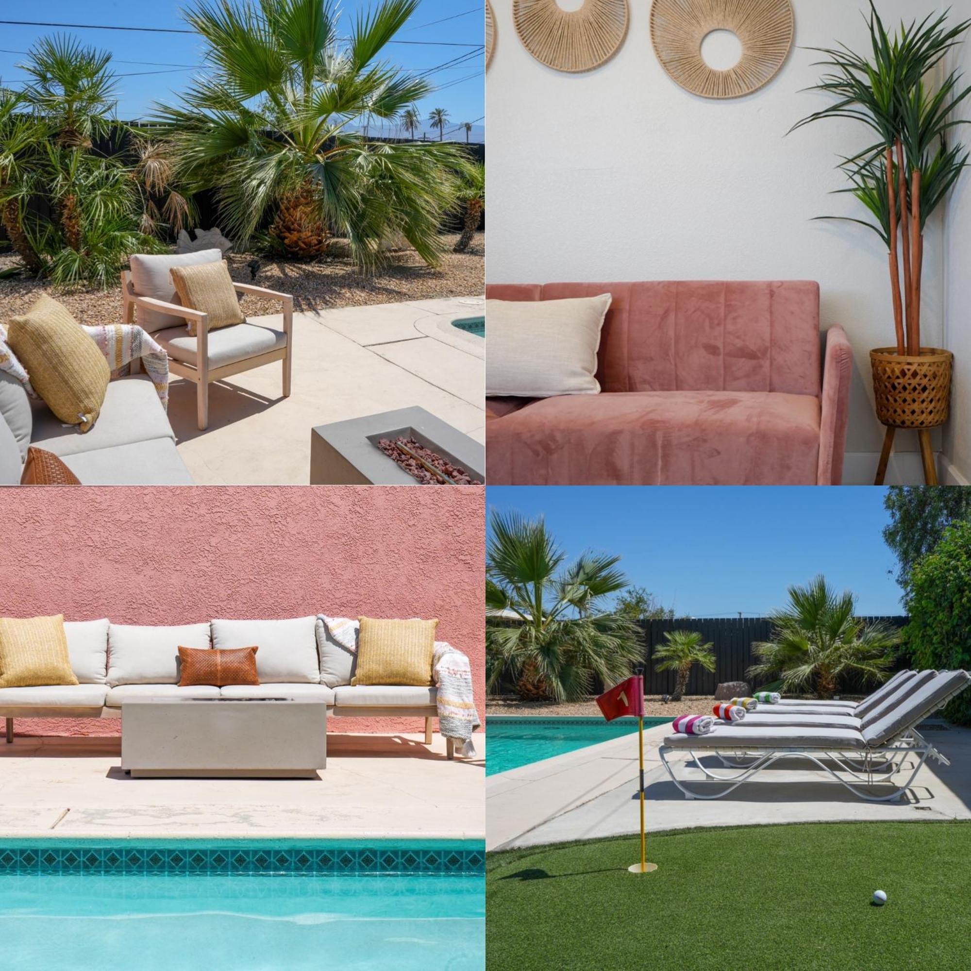 The Pink Cactus - Desert Retreat - Luxe Pool, Golf & Game Room インディオ エクステリア 写真